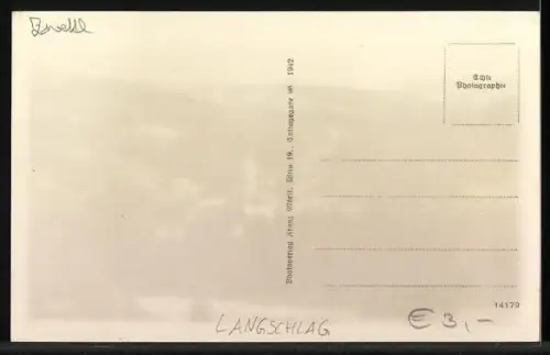 AK Langschlag /N. D., Totalansicht mit Umgebung aus der Vogelschau