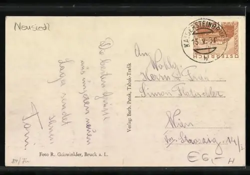 AK Kaisersteinbruch, Kirche, Offiziers-Kasino, Gloriette, Ortsansicht