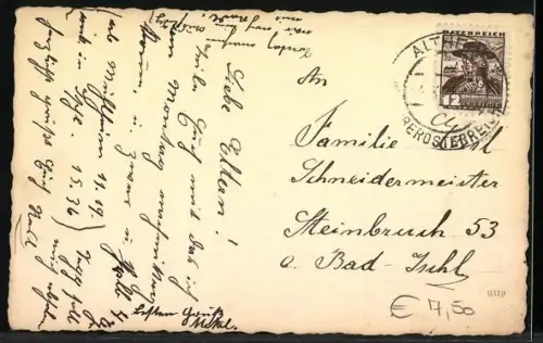 AK Altheim /Ob.Öst, Ortspartie mit Brücke und Friseurgeschäft