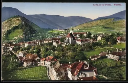 AK Spitz an der Donau, Ortsansicht mit Umgebung