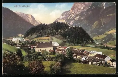 AK Werfen, Ortspartie im Gebirge