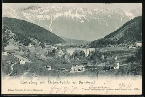 AK Mutters, Unterberg mit Stefansbrücke