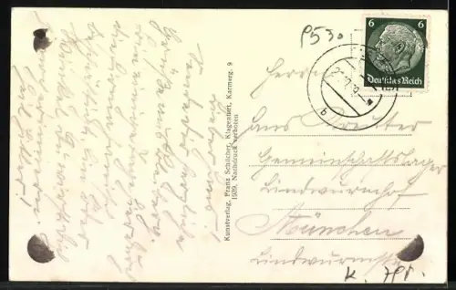 AK Bleiberg ob Villach, Ortsansicht mit Erzberg