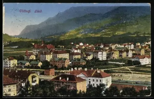 AK Villach, Lind, Ortsansicht gegen die Berge