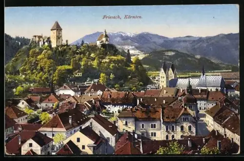 AK Friesach /Kärnten, Ortsansicht aus der Vogelschau