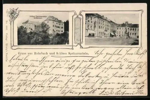 AK Rohrbach /O.-Oe., Schloss Sprinzenstein, Blick in den Hof