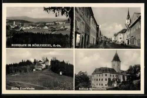AK Rohrbach i. Mühlviertel, Maria Trost, Schloss Sprinzenstein, Ortspartie