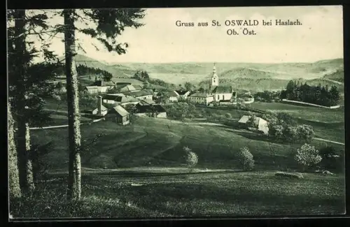 AK St. Oswald bei Haslach, Blick auf den Ort