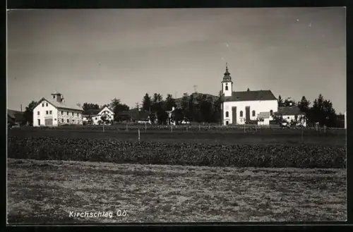 AK Kirchschlag /O. Ö., Ortspanorama mit Kirche