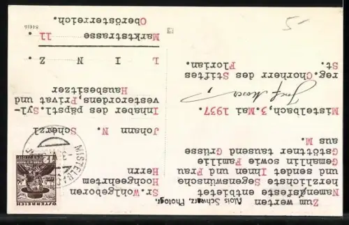 AK Kirchschlag /O. Ö., Ortspanorama mit Kirche