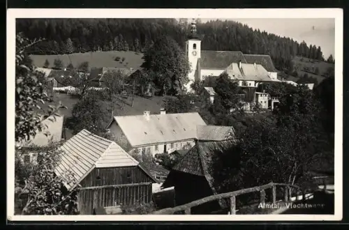 AK Viechtwang /Almtal, Blick zur Kirche im Ort