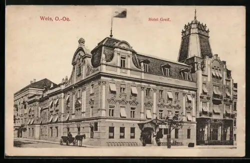 AK Wels /O.-Oe., Hotel Greif