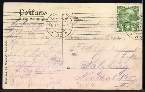 AK Linz a. Donau, Am Landungsplatz der Dampfschiffe