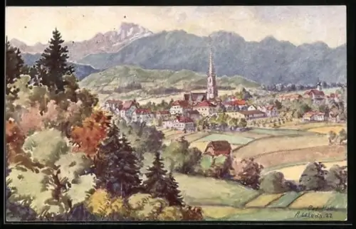 Künstler-AK Bad Hall, Panorama