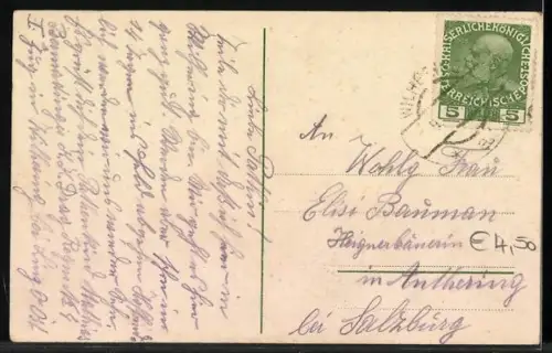 AK Wilhering b. Linz a. D., Ortspartie mit Kirche