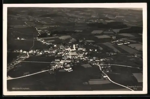 AK Waizenkirchen, Ortsansicht vom Flugzeug aus