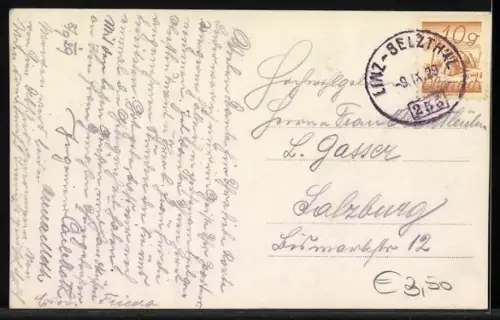 AK Vorderstoder /Ob. Öst., Blick zur Kirche gegen die Berge