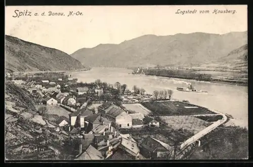 AK Spitz a. d. Donau, Logstadt vom Hausberg aus