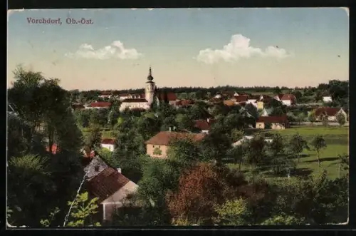 AK Vorchdorf /Ob.-Öst., Teilansicht mit Kirche