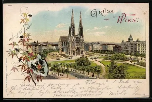 Lithographie Wien, Motiv der Votiv-Kirche