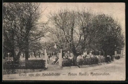 AK Wien-Hütteldorf, Restaurant Knödelhütte von Anton Riedl