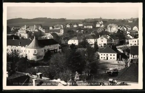 AK Gallspach, Schloss, Markt und Zeileis-Institut aus der Vogelschau
