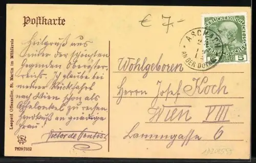 AK Neuhaus-Untermühl a. d. Donau, Panorama mit Dampfer