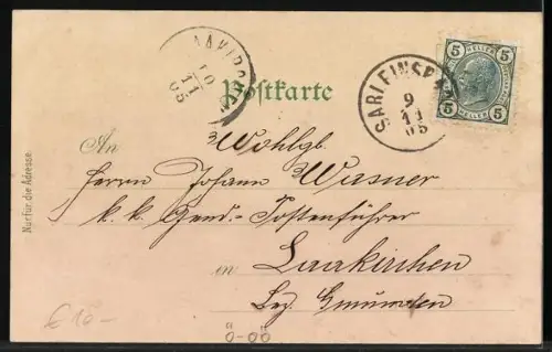 AK Sarleinsbach, Blick zum Ort mit Kirche, um 1900