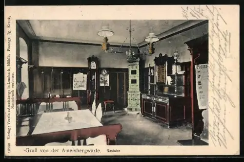 AK Lembach im Mühlkreis, Gaststube in der Ameisbergwarte
