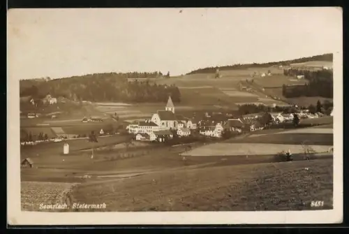AK Semriach /Steiermark, Ortsansicht über die Felder hinweg