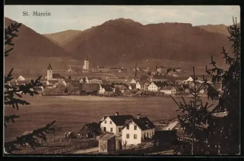 AK St. Marein, Ortsansicht aus der Vogelschau