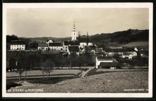 AK St. Stefan im Rosentale, Ortsansicht vom Feld aus