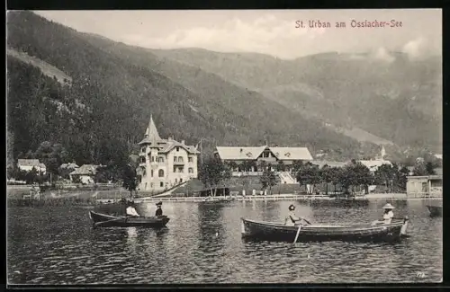 AK St. Urban, Ruderboote auf dem Ossiacher-See