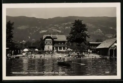 AK Bodensdorf am Ossiachersee, Strandbad zur Linde, Bes. A. Zehetmeier
