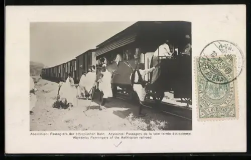 AK Abessinien, Passagiere der äthiopischen Bahn