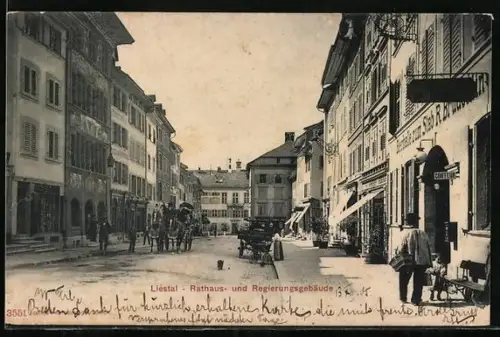 AK Liestal, Rathaus- und Regierungsgebäude mit Gasthaus Bierhalle zum Stab