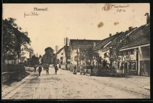 AK Therwil, Strassenpartie mit Anwohnern