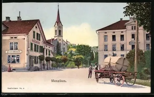 AK Menziken, Strassenpartie an der Zucker-Bäckerei