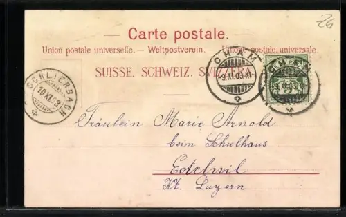 Lithographie Cham, Ansichten vom Töchterinstitut Heiligkreuz