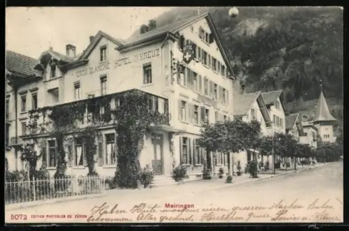 AK Meiringen, Hotel zum Kreuz mit Wintergarten