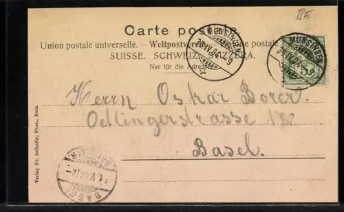 AK Münsingen, Gasthof zum Ochsen mit Kutschen