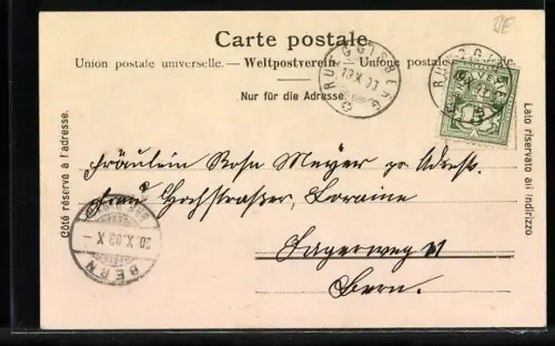 AK Rüeggisberg, Kloster, Stockhornkette und Ortsansicht