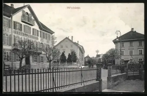 AK Wohlen /AG, Gasthof zum Bären mit Strassenpartie