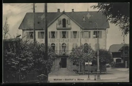 AK Wohlen /AG, Gasthof zum Bären, Strassenansicht mit Nachbarhaus