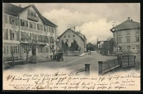 AK Wohlen /AG, Gasthof zum Bären mit Strassenpartie
