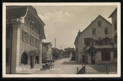 AK Wohlen /AG, Bremgartnerstrasse mit Elektrizitätswerk