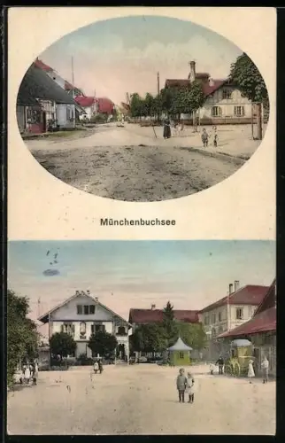 AK Münchenbuchsee, Ortspartie mit Kindern