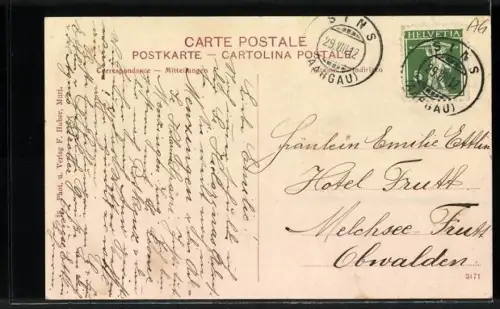 AK Auw, Strassenpartie, Blick zur Kirche