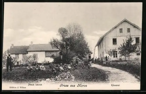 AK Malleray, Gruss aus Moron, Käserei und Haus Lerch