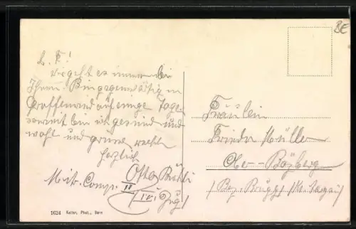 AK Grafenried /BE, Blick zur Kirche, Strassenpartie mit Fachwerkhäusern